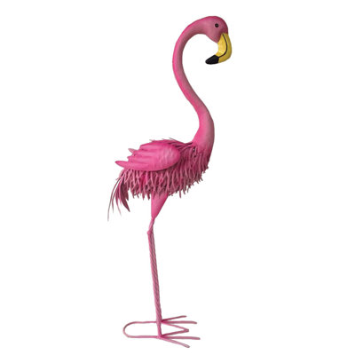 ⭐️pionunnal GARDEN FLAMINGO⭐️ Bits and Pieces - Set of Two (2) Metal Flamingo Garden